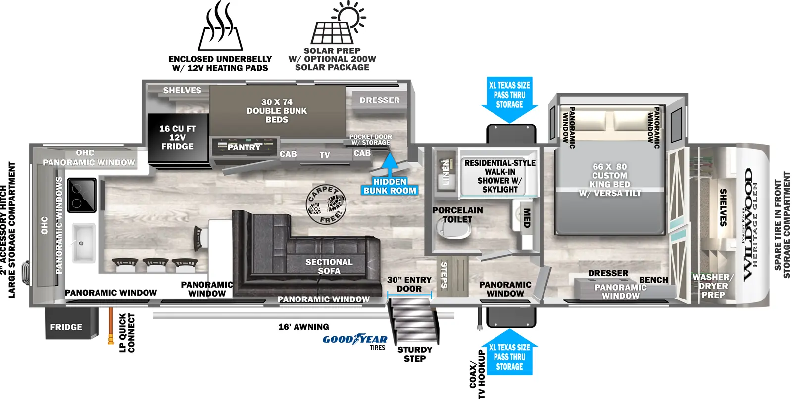 Heritage Glen Fifth Wheels 320VIEW Floorplan